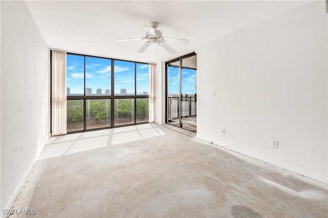 empty room with ceiling fan