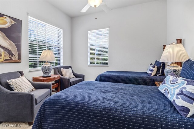 bedroom featuring a ceiling fan