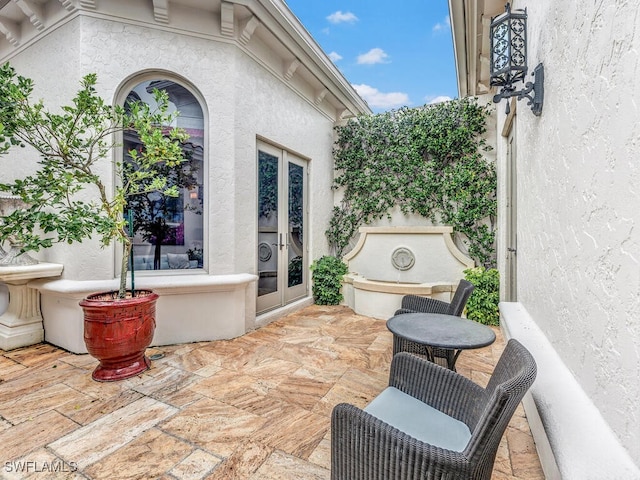 view of patio with french doors