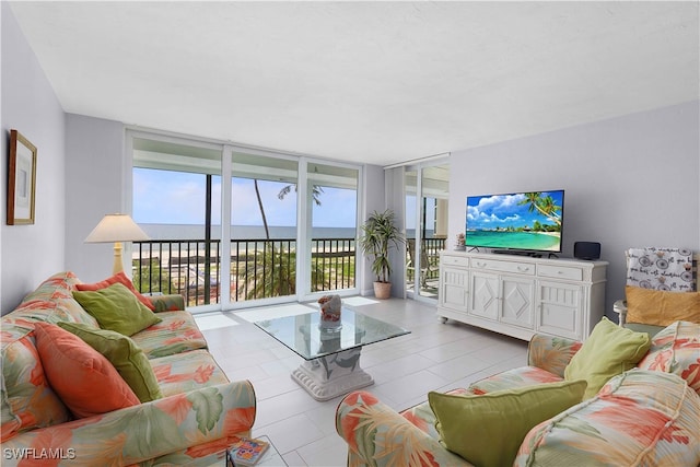 living room with a wealth of natural light and floor to ceiling windows