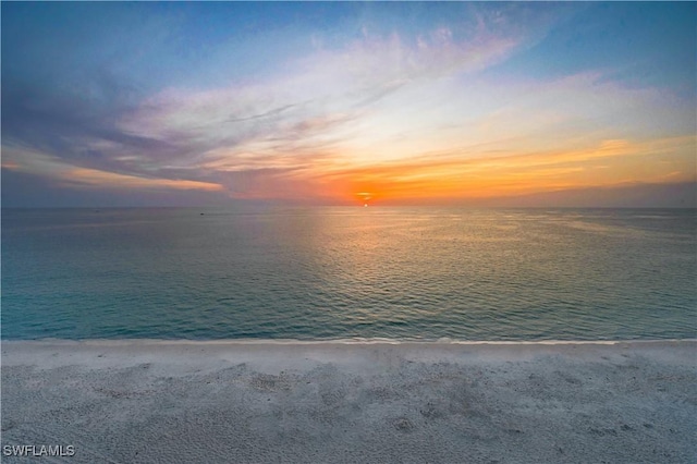 property view of water with a beach view