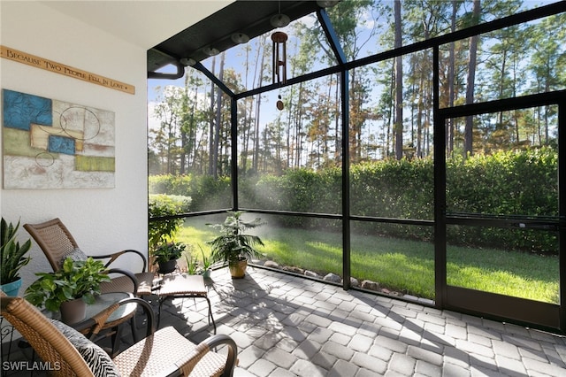 view of unfurnished sunroom