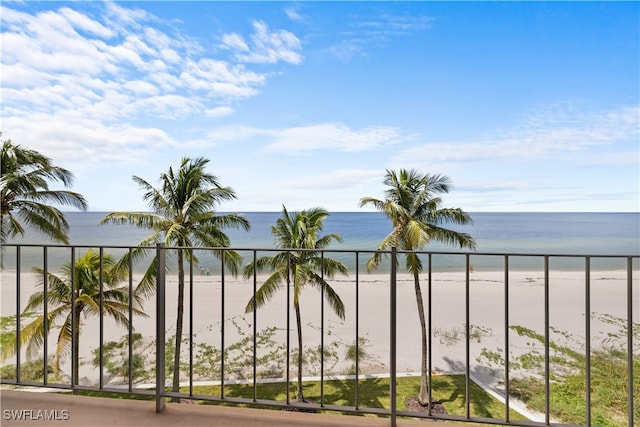 view of water feature featuring a view of the beach