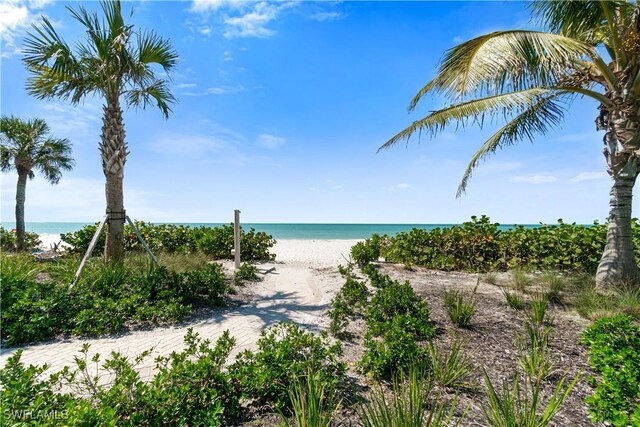 water view featuring a beach view