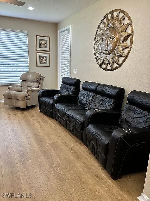 living room featuring light hardwood / wood-style flooring