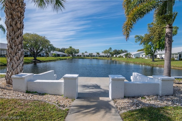 exterior space featuring a water view