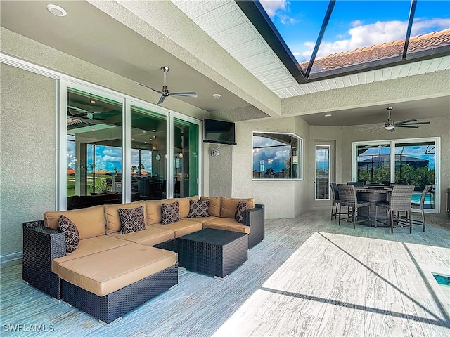 view of patio featuring outdoor lounge area