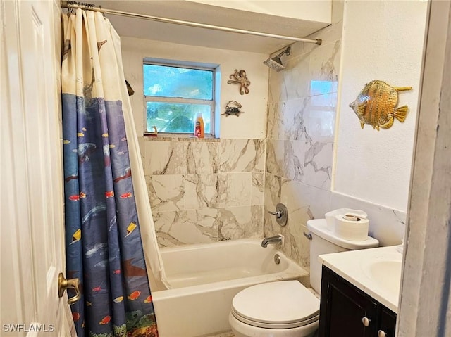 12474 Poem Ave, Punta Gorda, FL 33955 - bathroom featuring shower / tub combo with curtain and vanity