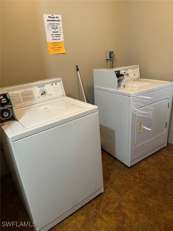 laundry area with separate washer and dryer