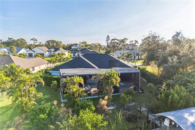 aerial view with a residential view