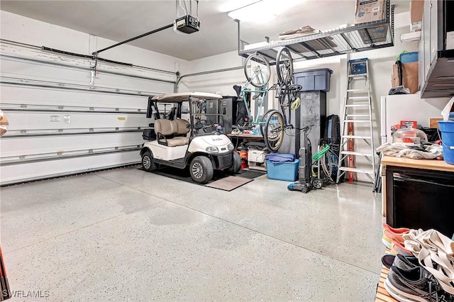 garage featuring a garage door opener