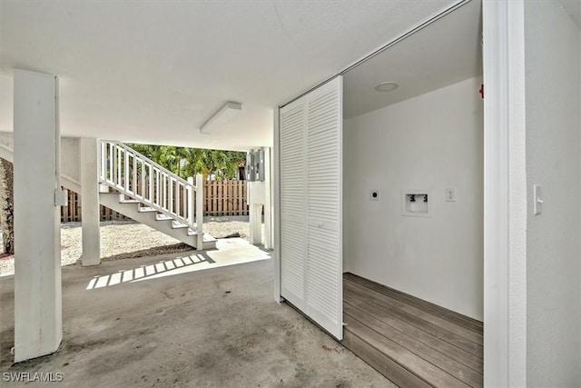 view of patio featuring stairs