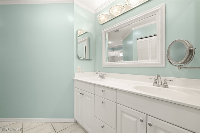 1010 Partridge Cir Unit 202, Naples, FL 34104 - full bath featuring ornamental molding, double vanity, and baseboards