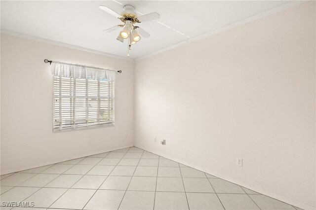 1010 Partridge Cir Unit 202, Naples, FL 34104 - unfurnished room with ornamental molding, a ceiling fan, and baseboards