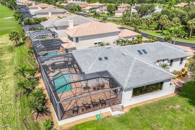 aerial view with a residential view