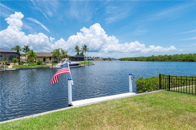 water view with a dock