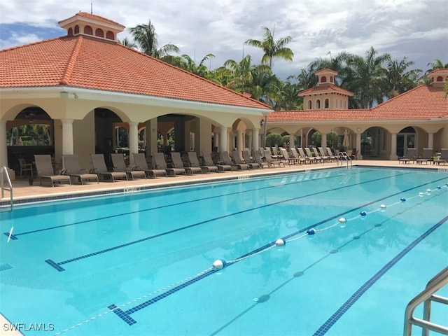 view of pool with a patio