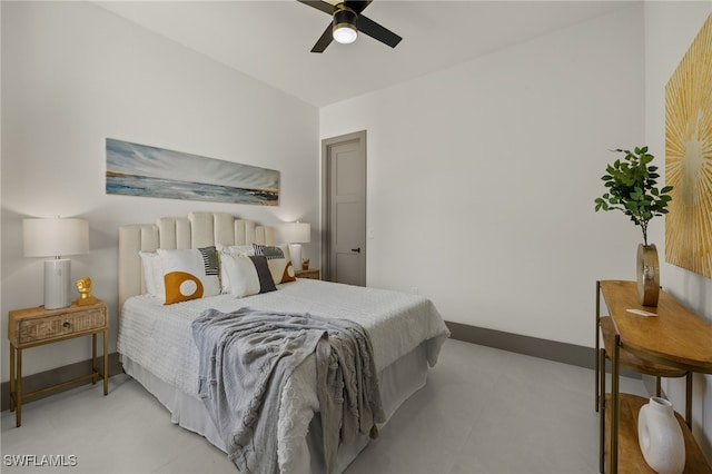 bedroom with ceiling fan