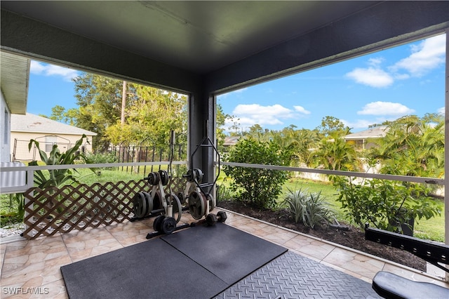 view of unfurnished sunroom