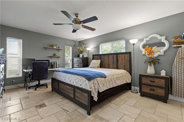 bedroom with ceiling fan