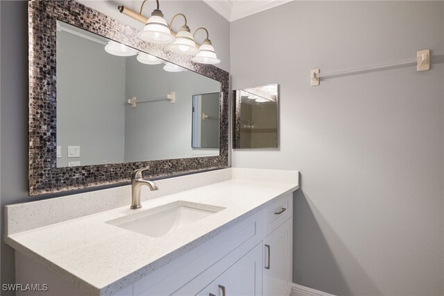 7012 Constitution Blvd Unit 206, Fort Myers, FL 33967 - bathroom featuring crown molding and vanity