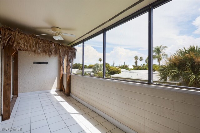 7012 Constitution Blvd Unit 206, Fort Myers, FL 33967 - unfurnished sunroom with ceiling fan