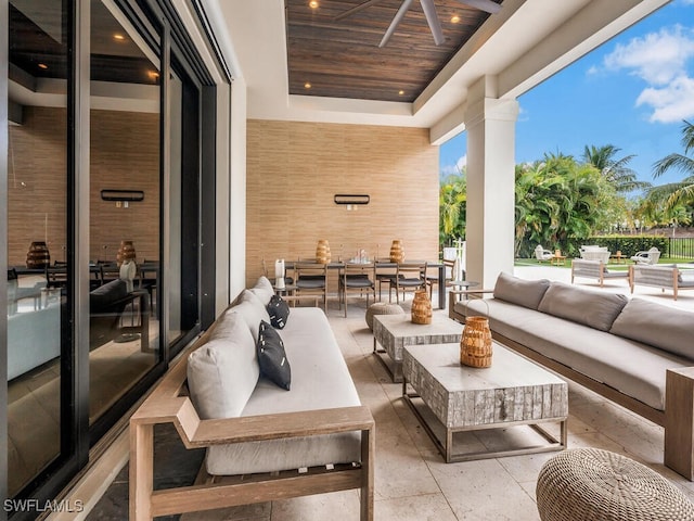 view of patio / terrace with an outdoor living space