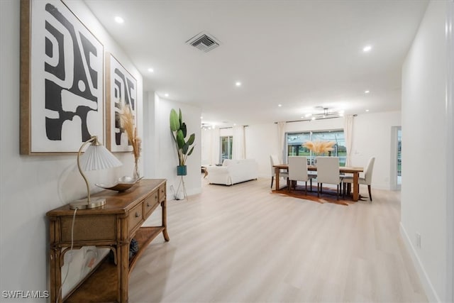 living room featuring light hardwood / wood-style floors