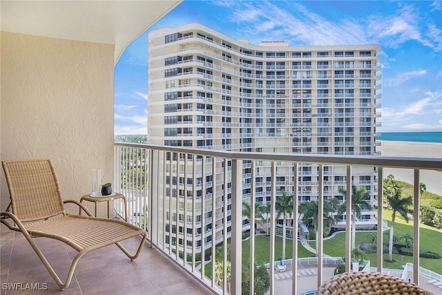 balcony with a water view