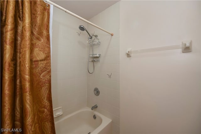 bathroom featuring shower / bath combination with curtain