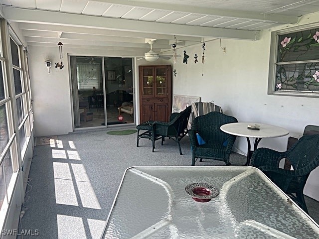 view of patio / terrace featuring ceiling fan