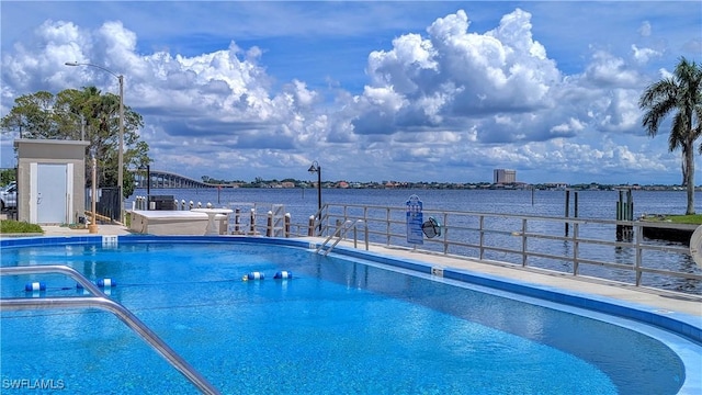 pool featuring a water view