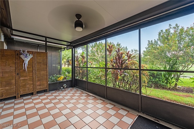 view of unfurnished sunroom