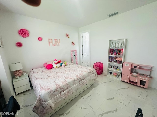 3713 25th St SW, Lehigh Acres, FL 33976 - bedroom with visible vents and marble finish floor