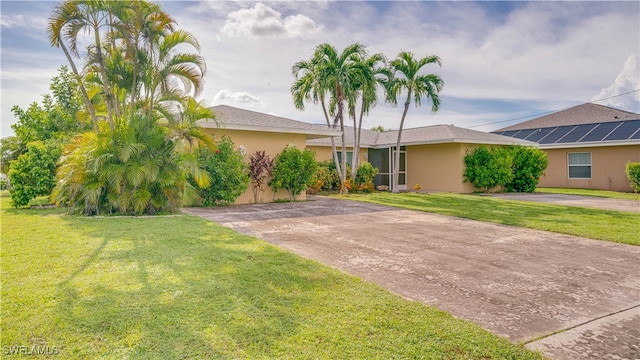 view of front of house with a front yard