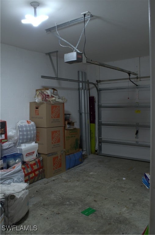 garage featuring a garage door opener