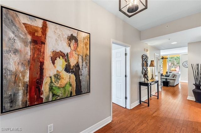 hallway featuring hardwood / wood-style floors