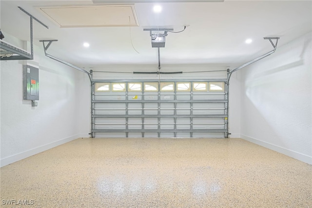 garage featuring electric panel