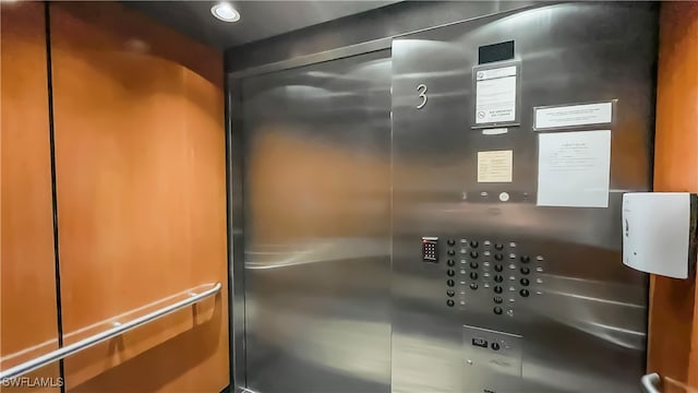 interior details with elevator