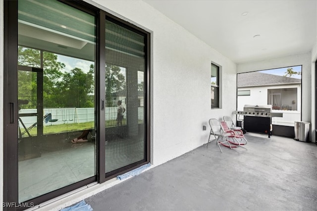 view of patio / terrace featuring a grill