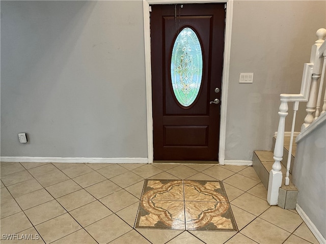 view of tiled foyer