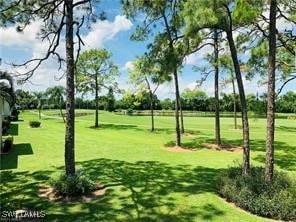 view of home's community with a lawn