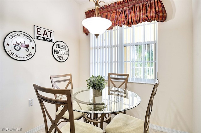 view of dining room