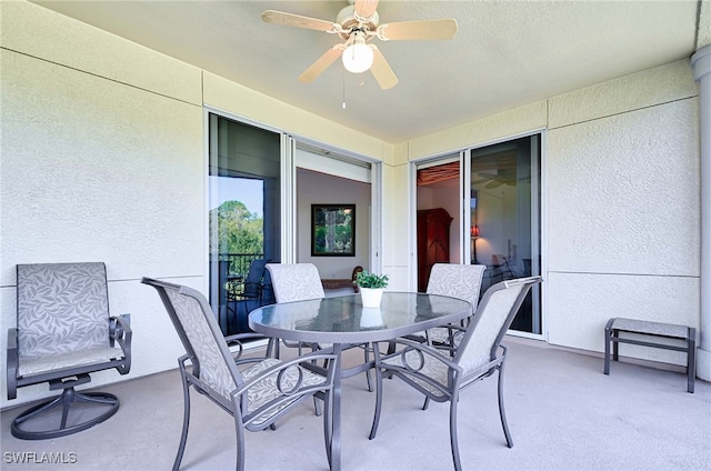 view of patio / terrace with ceiling fan