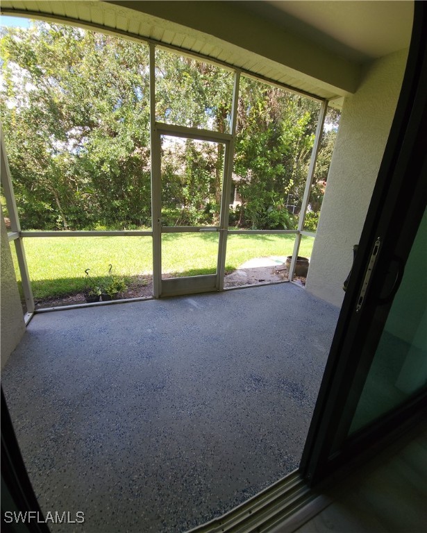 view of unfurnished sunroom