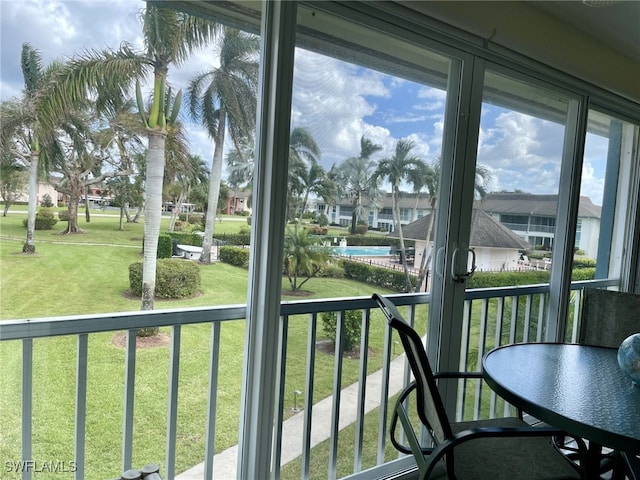 view of sunroom