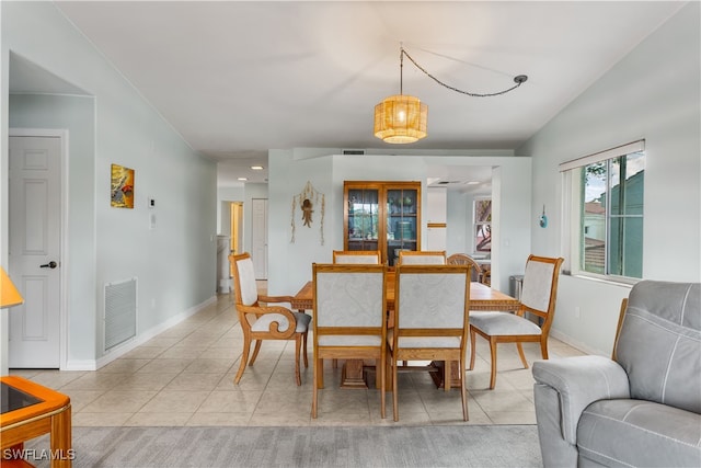 view of tiled dining space