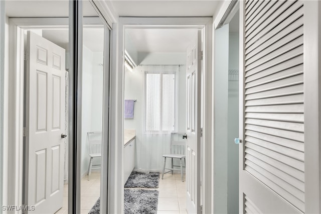 bathroom featuring vanity and tile patterned floors