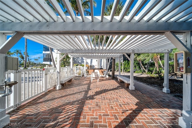 view of patio with a pergola