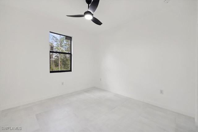 spare room featuring ceiling fan